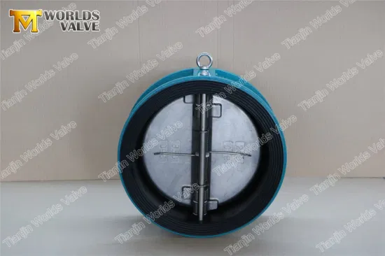 ISO5752 Industrial Control Full EPDM Rubber Coated Lining Water Gas Duo Dual Plate Double Door Wafer Type Butterfly Check Valves From Tianjin Worlds Valve China
